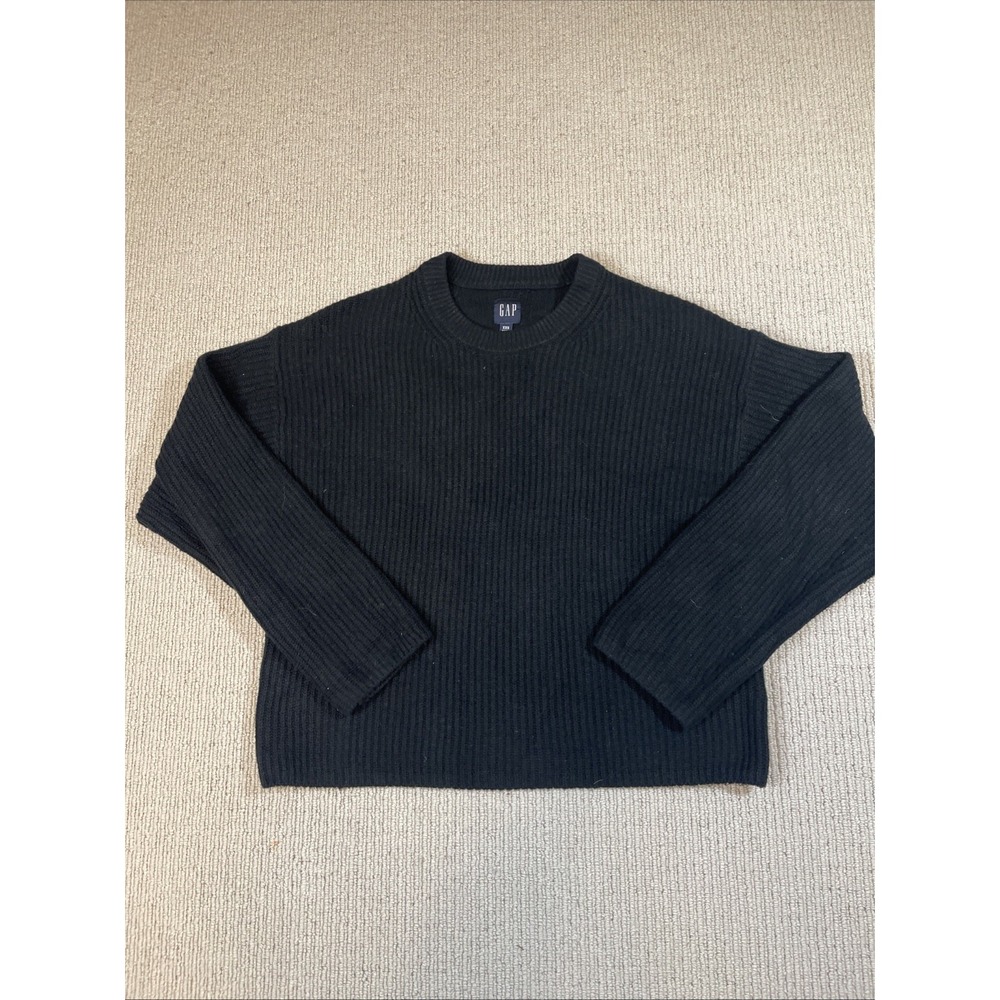 Gap Women's XXS Solid Rib-Knit Crew Neck Pullover Sweater Oversized